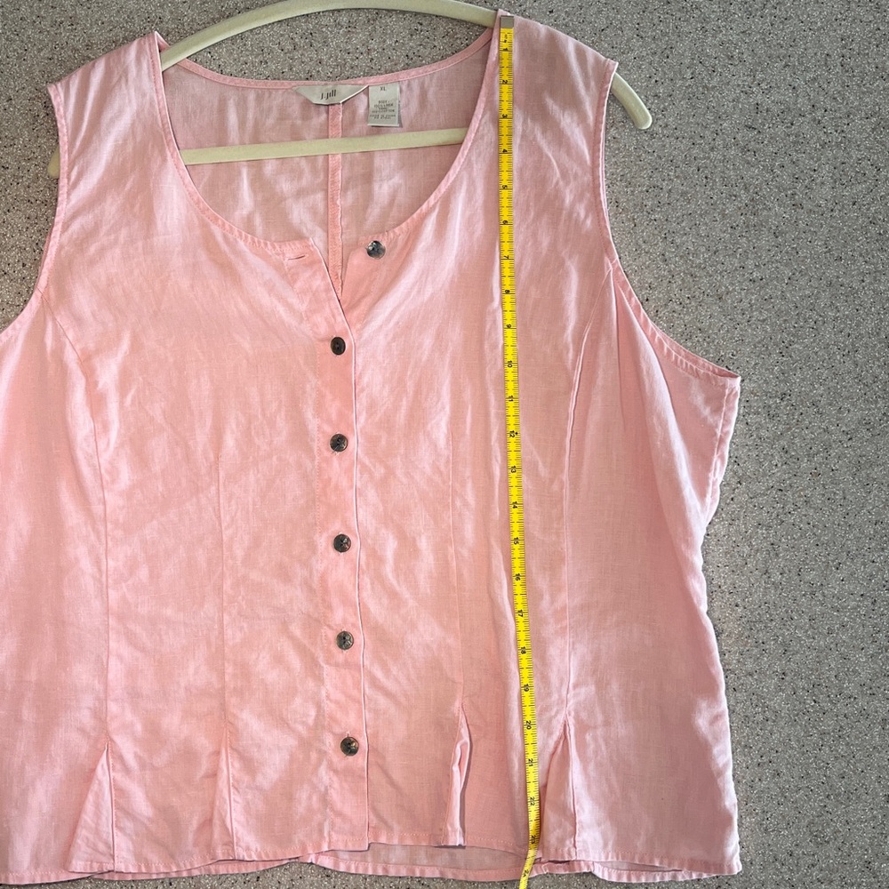 J Jill Women's Pink Linen Sleeveless Tank Top - Picture 10 of 10